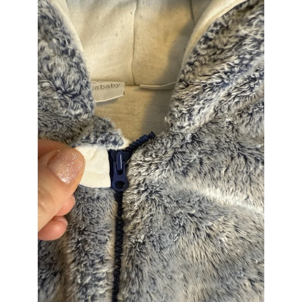 3-6M Unisex‎ Koala Baby 1-Piece Plush Hooded Pram Suit Fleece Jumper Blue